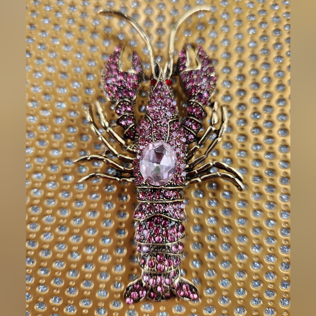 High Fashion Lobster Brooch Pin 4 X 2 Inch